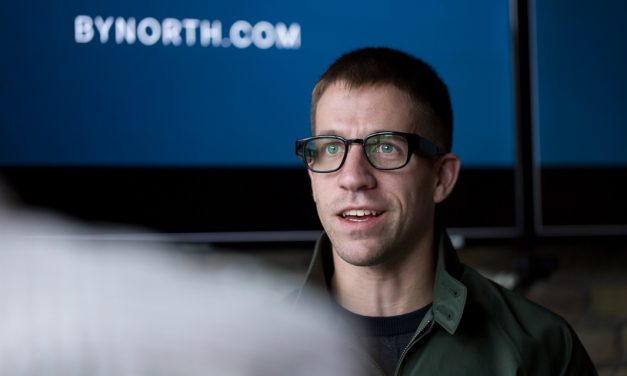 North CTO and co-founder Aaron Grant wearing Focals