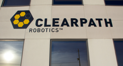 Clearpath Robotics logo on building