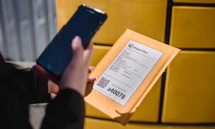 Parcel being scanned by phone